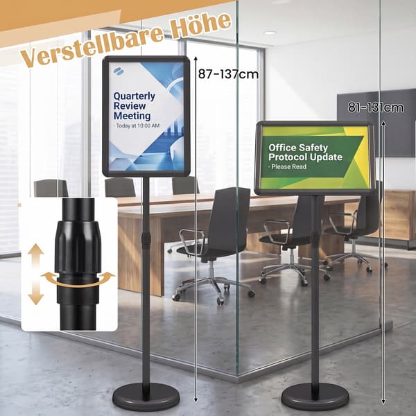 Informationsstander 2 stk 87–137 cm sort