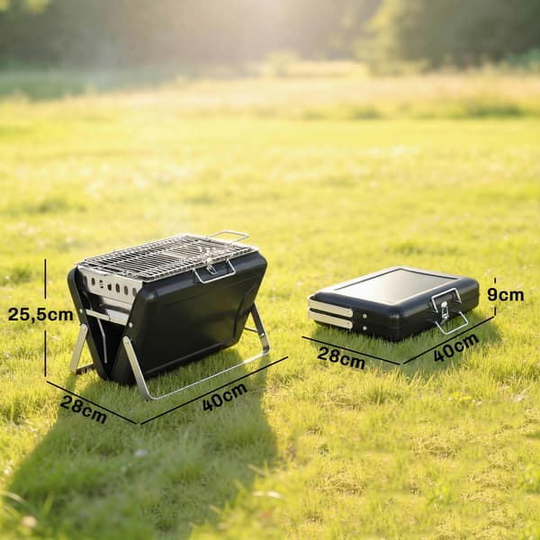 Kulgrill 40x28x25,5 cm Sort Rustfrit Stål