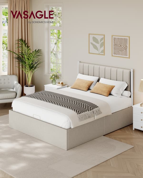 Sängram 209,3x163,4x110 cm Beige