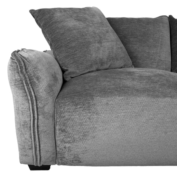Hörnsoffa DIVI 284x102x83 cm Grå Sammetstyg