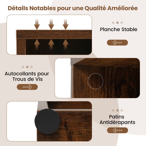 Bogreol 2-kube 42x29,5x53,5 cm rustik brun