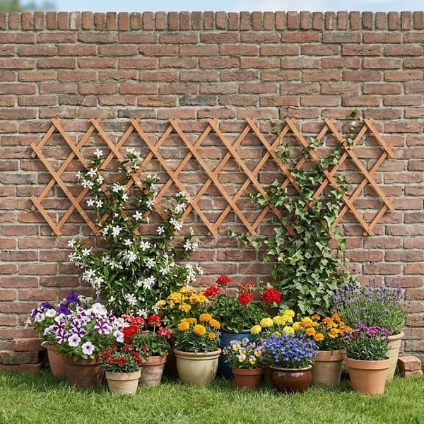 Trellis Set 3 delar utdragbar väggmonterad i trä, Kodustaar