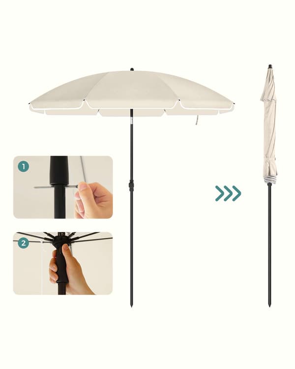 Strandparaply, 160x206 cm, Beige