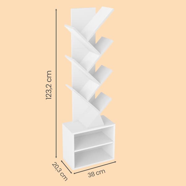 Bokhylle Treform 20,3x38x123,2 cm Hvit