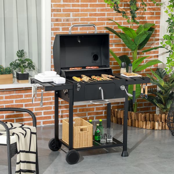 Kolgrill, 120x64x114 cm, Svart