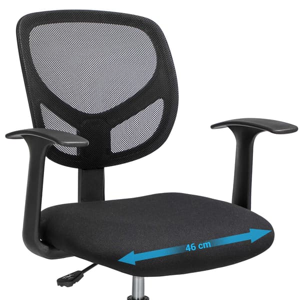 Kontorstol, 53.5x56.5x102-120 cm, Sort