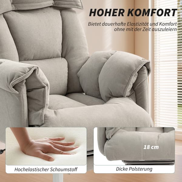 Kontorstol 75x77x110-118 cm Grå Justerbar