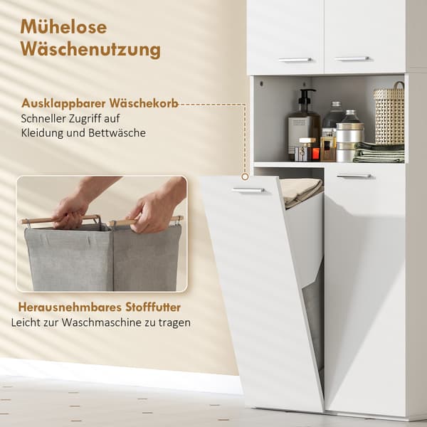 Badeværelsesskab 60x30x174 cm Hvid MDF