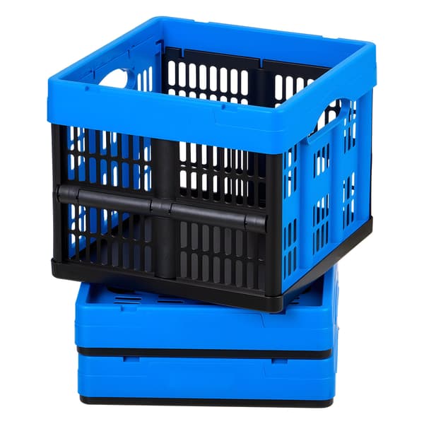 Förvaringslåda Hopfällbar Plast Stapelbar Låda 33.8x34.2x28 cm Fällbar