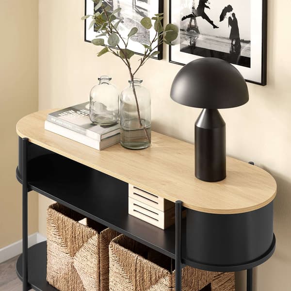 Konsolbord, FSB102-SCH, 110x39x76 cm, Træ og Sort