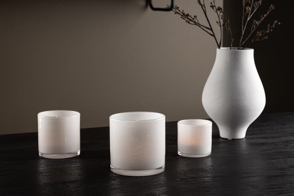 Lanterne Glora 12x12 cm Hvid Glas