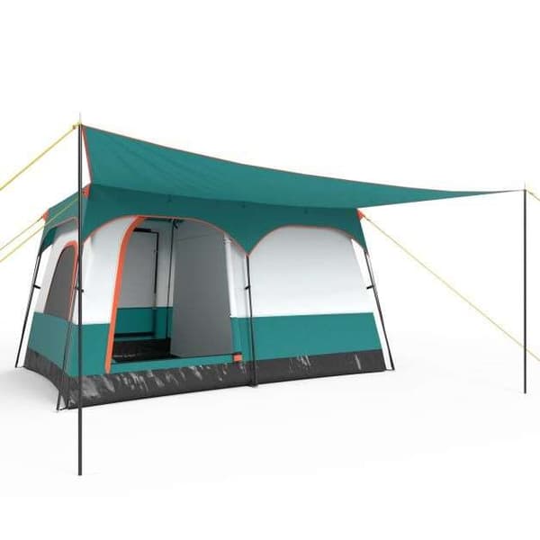 Camping telt, 14x10x6.6 ft, Blå/Grøn