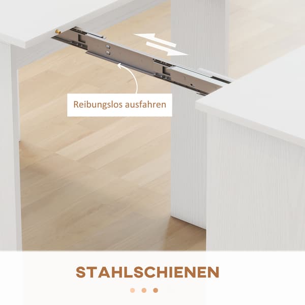 Matbord utdragbart hopfällbart köksbord 60-180x85x75 cm vitt