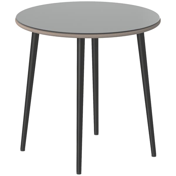 Trädgårdsbord för mat 80x80x74 cm Grå stål