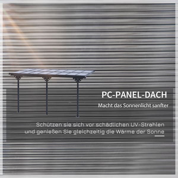 Pergola, 435x302x231 cm, Grå, aluminium