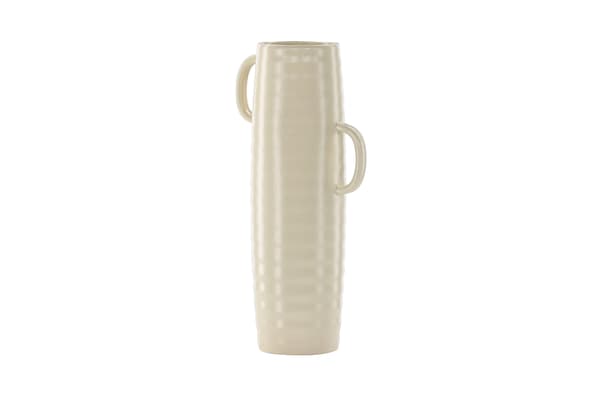 Vase Cent, 19x13x41 cm, beige, stentøj