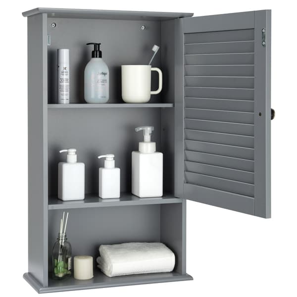 Vægreol 42x17x70 cm grå – Materiale: MDF