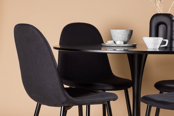 Spisebord og stol sæt 100 cm sort