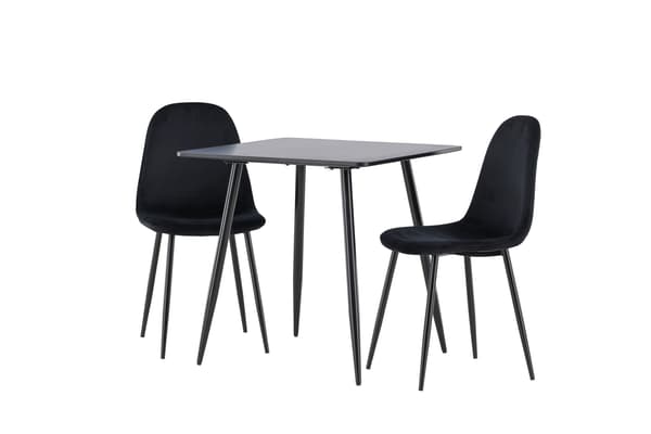 Spisebordssæt Polar 75x75 cm Sort