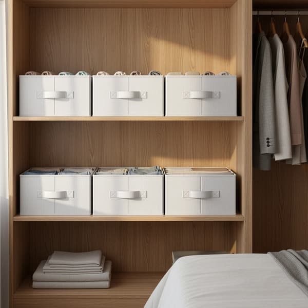 Garderobsorganisatör set, 42x30x17 cm, grå