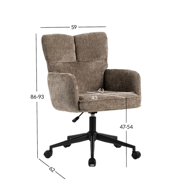 Kontorstol Lorena 59x62x86-93 cm Beige Justerbar