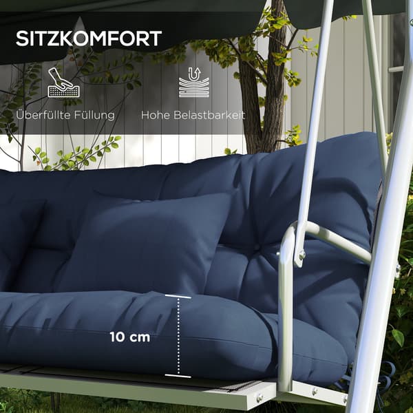 Istuintyynysetti 150x50x10 cm Sininen Polyesteri