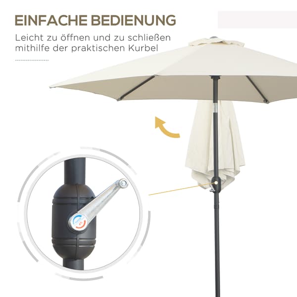 Paraply för uteplats, 260x235 cm, Beige