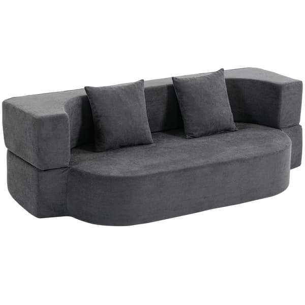 Soffa med bäddfunktion 190x80x60 cm mörkgrå