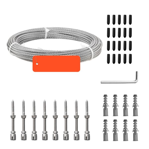 Wire Rope Kit, 3,2 mm x 12,2 m, Rustfrit stål, Stål, Haverankesystem