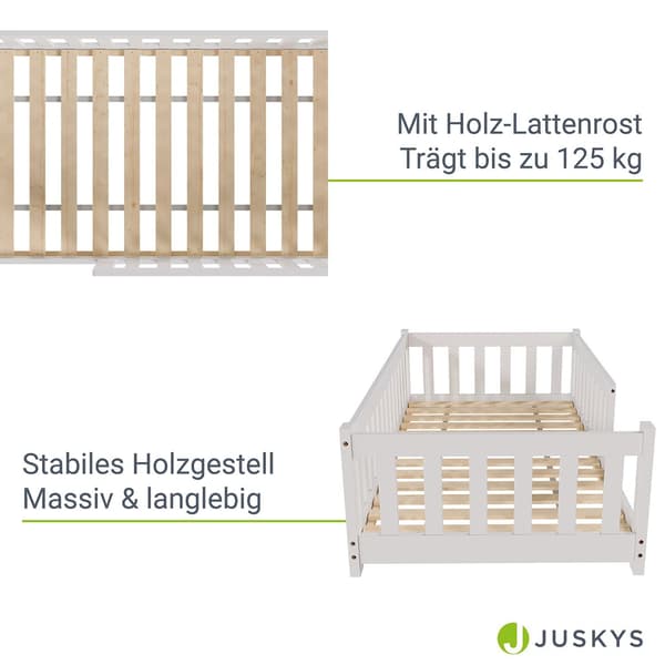 Børneseng Naya 86x165x45 cm hvid