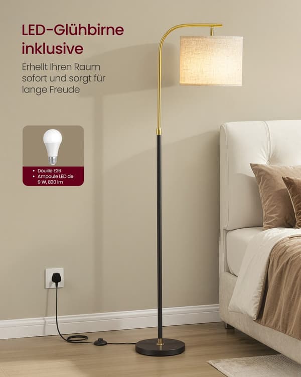Gulvlampe 30x30x150-175 cm Sort Stål