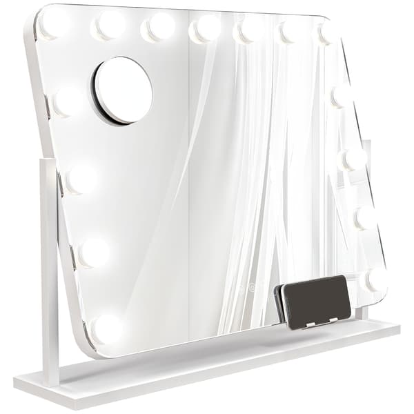 LED-sminkspegel, 62,5x14x52 cm, vit