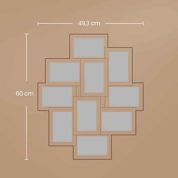 Fotoram Kollage, 60x49,3x3,6 cm, Vit