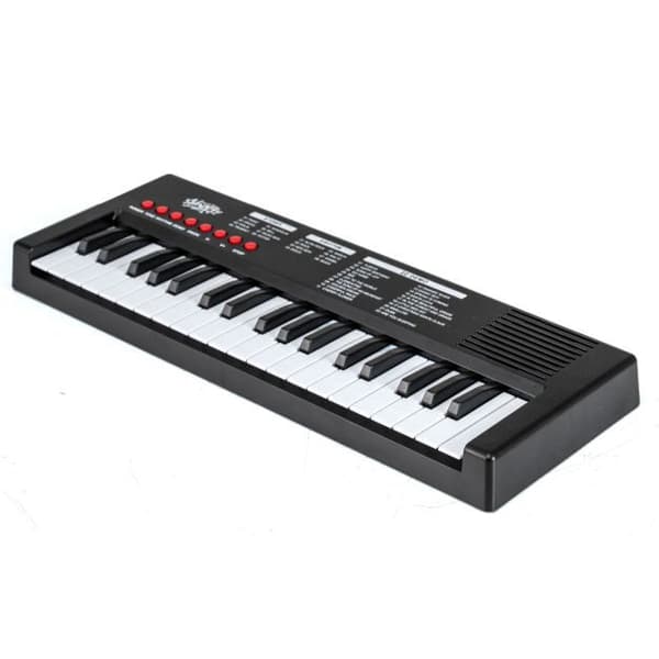 Børneklaver keyboard, 37 tangenter, 40,6x15,2x3,8 cm, sort, ABS