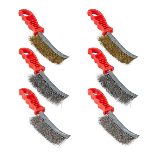 Trådborste set, 6 delar, 6x24x2 cm, Guld/Röd/Silver, Kodustaar