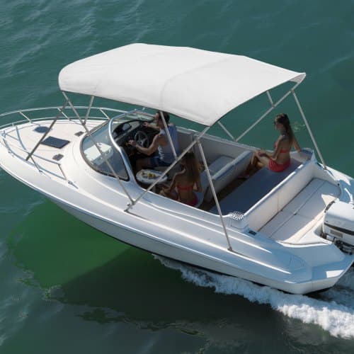 Båtbimini reservdelskale, 244x246-262 cm, Ljusgrå, Polyester