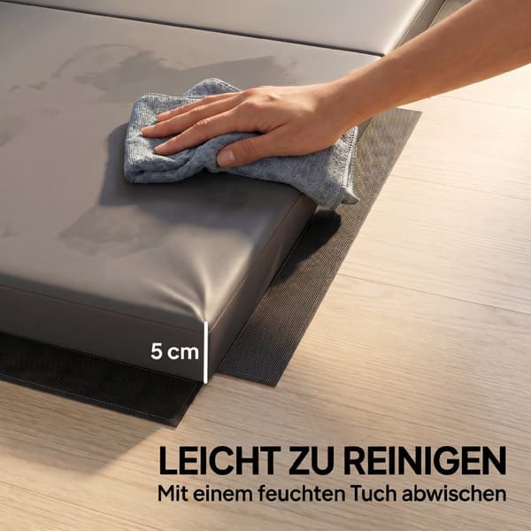 Foldbar gymnastikmåtte 180x80x5 cm grå
