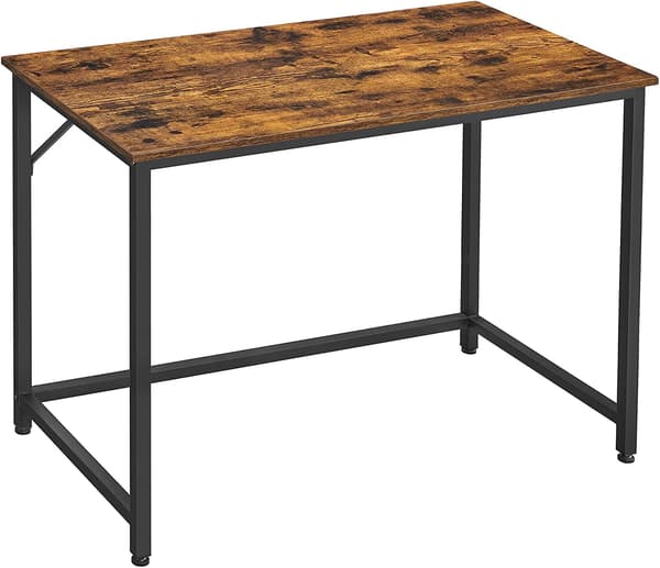 Computerbord 100x50x75 cm Brun Sort Stål