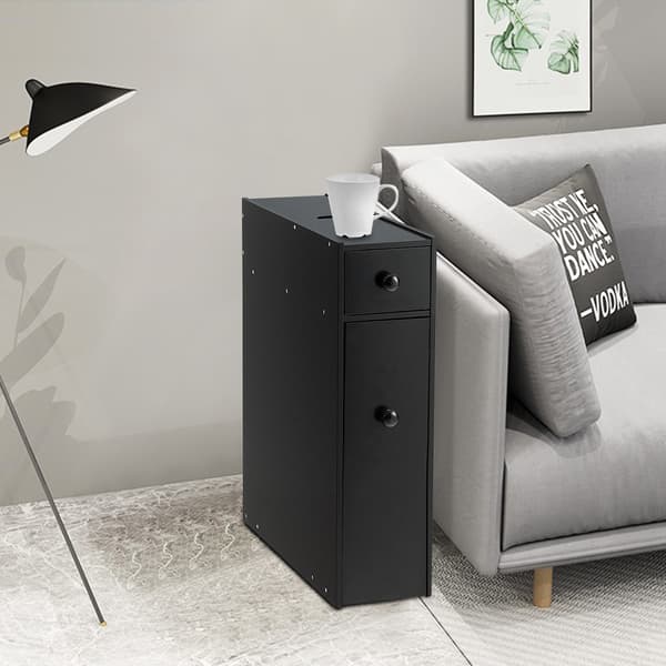 Badrumsskåp, Svart - Material: mdf, svartlackerad , Star