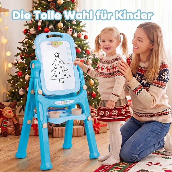 Kunststaffeli til børn, justerbar højde, grøn