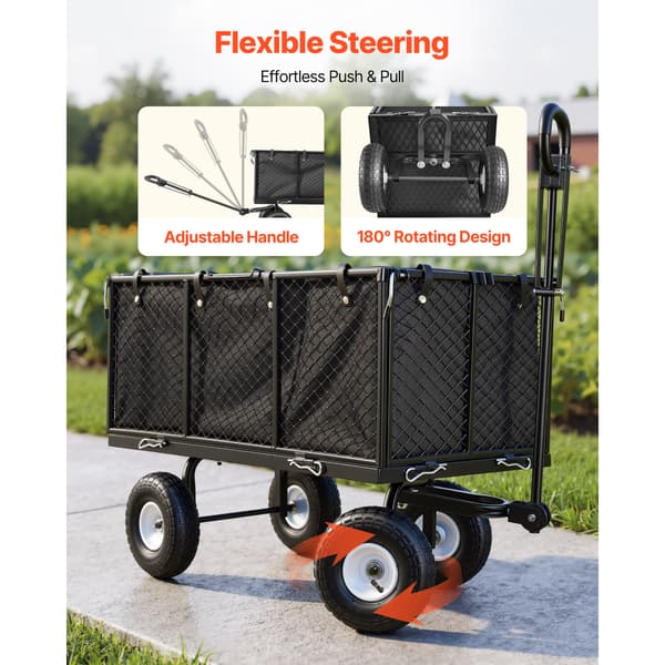 Havetrillebør 99x52x41 cm Sort Stål Konstruktion