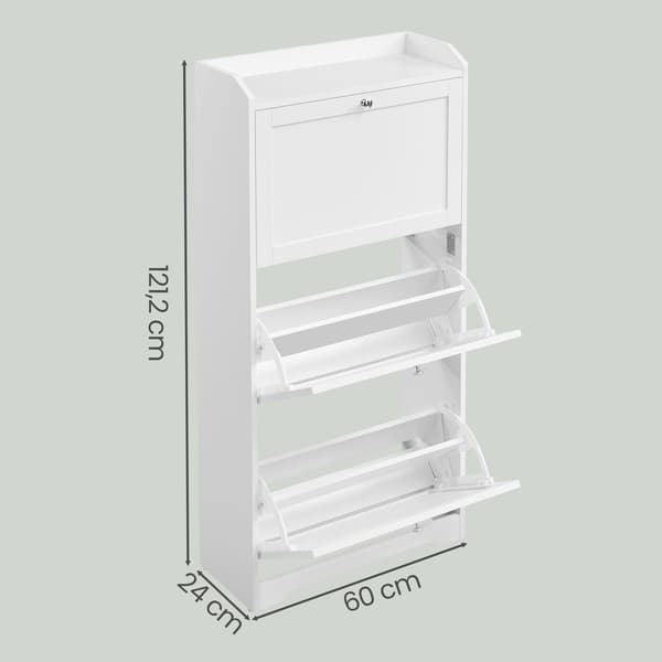 Skoskab 24x60x108 cm Hvid