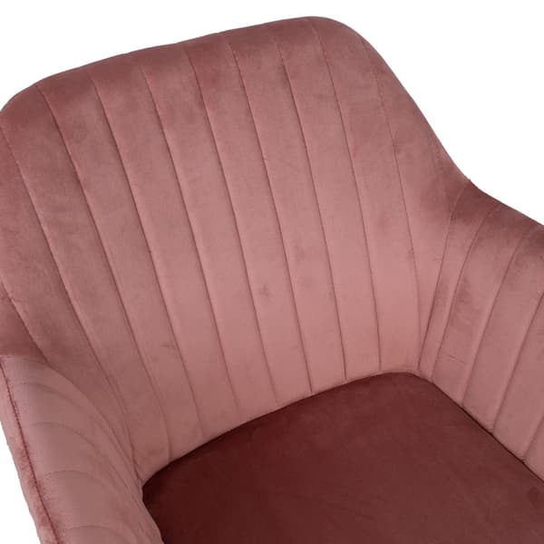 Stol Evelin 58x59x81 cm Pink Fløjl Stof