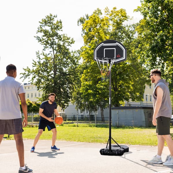 Basketballkurv, Justerbar 160x210 cm, Sort, Stål