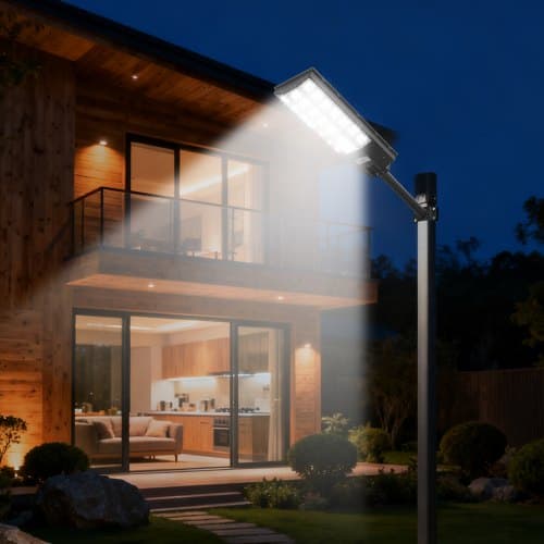 Solargatubelys, 8000W 450000LM, Utomhus, LED, Rörelsesensor, Vattentät, 3-pack