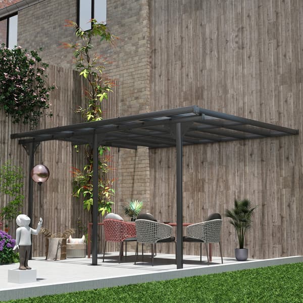 Pergola, 435x302x231 cm, harmaa, alumiini