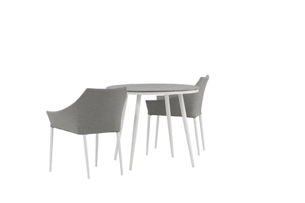 Spisebord og stol sæt Break 90 cm hvid grå