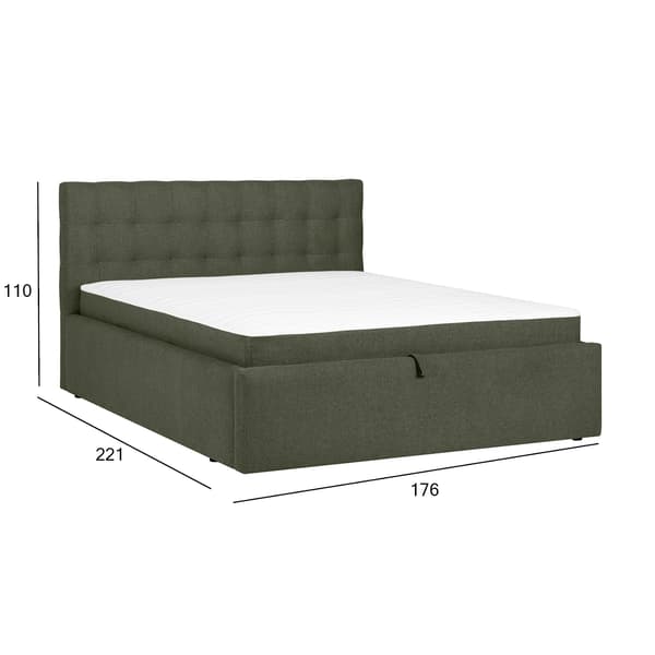Continental seng 176x221x110 cm grøn opbevaring