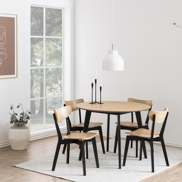 Spisesæt ROXBY 105x76 cm Eg/Sort