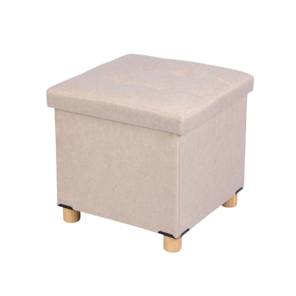 Opbevaringspuf med sæde, beige nuancer, Kodustaar